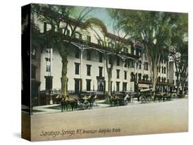 Saratoga Springs, New York - American-Adelphia Hotel Buildings-Lantern Press-Stretched Canvas