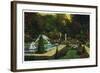 Saratoga Springs, New York - City Park Scene of the Italian Rose Garden, c.1914-Lantern Press-Framed Art Print