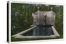 Saratoga Springs, New York - City Park, Spirit of Life Fountain View-Lantern Press-Stretched Canvas