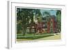 Saratoga Springs, New York - City Park View of Casino Exterior-Lantern Press-Framed Art Print