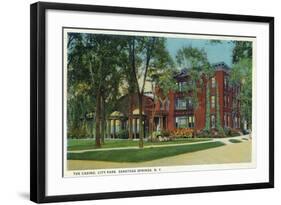 Saratoga Springs, New York - City Park View of Casino Exterior-Lantern Press-Framed Art Print