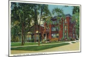 Saratoga Springs, New York - City Park View of Casino Exterior-Lantern Press-Mounted Art Print