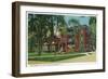 Saratoga Springs, New York - City Park View of Casino Exterior-Lantern Press-Framed Art Print