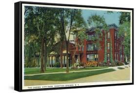 Saratoga Springs, New York - City Park View of Casino Exterior-Lantern Press-Framed Stretched Canvas