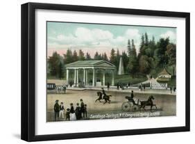 Saratoga Springs, New York - Congress Spring Scene in 1848-Lantern Press-Framed Art Print