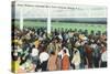 Saratoga Springs, New York - Crowds at Race Track Ticket Windows-Lantern Press-Stretched Canvas