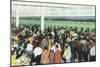 Saratoga Springs, New York - Crowds at Race Track Ticket Windows-Lantern Press-Mounted Art Print