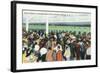 Saratoga Springs, New York - Crowds at Race Track Ticket Windows-Lantern Press-Framed Art Print