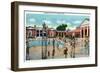 Saratoga Springs, New York - Crowds at Saratoga Spa Swimming Pool-Lantern Press-Framed Art Print