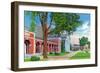 Saratoga Springs, New York - Exterior View of Hall of Springs and Grounds-Lantern Press-Framed Art Print