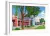 Saratoga Springs, New York - Exterior View of Hall of Springs and Grounds-Lantern Press-Framed Art Print