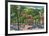 Saratoga Springs, New York - Grand Union and Rip Van Winkle Hotels View-Lantern Press-Framed Premium Giclee Print