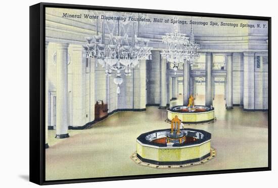 Saratoga Springs, New York - Hall of Springs Interior View-Lantern Press-Framed Stretched Canvas