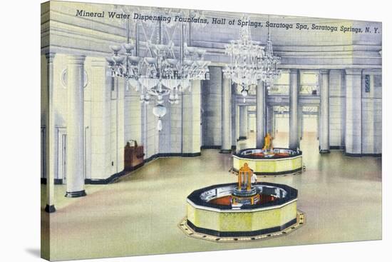 Saratoga Springs, New York - Hall of Springs Interior View-Lantern Press-Stretched Canvas