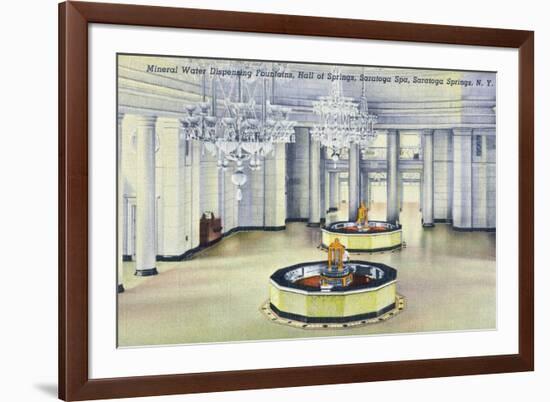 Saratoga Springs, New York - Hall of Springs Interior View-Lantern Press-Framed Art Print