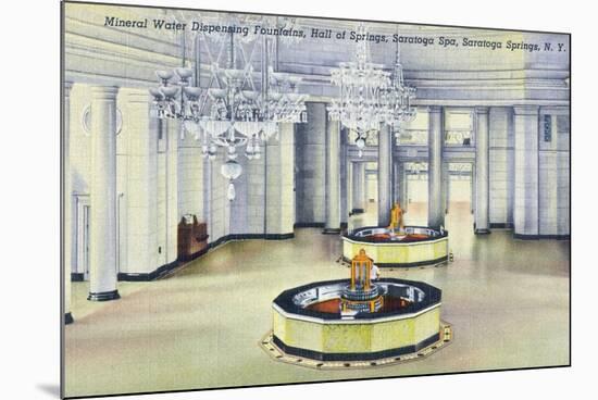 Saratoga Springs, New York - Hall of Springs Interior View-Lantern Press-Mounted Art Print