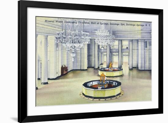 Saratoga Springs, New York - Hall of Springs Interior View-Lantern Press-Framed Premium Giclee Print