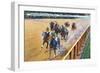 Saratoga Springs, New York - Home Stretch on the Track-Lantern Press-Framed Art Print