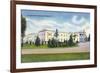 Saratoga Springs, New York - Lincoln Baths Exterior View-Lantern Press-Framed Premium Giclee Print