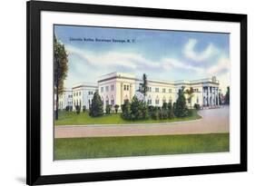 Saratoga Springs, New York - Lincoln Baths Exterior View-Lantern Press-Framed Premium Giclee Print