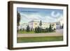 Saratoga Springs, New York - Lincoln Baths Exterior View-Lantern Press-Framed Art Print