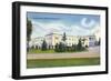 Saratoga Springs, New York - Lincoln Baths Exterior View-Lantern Press-Framed Art Print