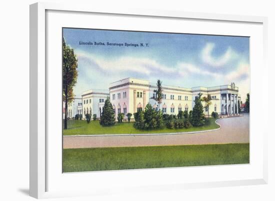 Saratoga Springs, New York - Lincoln Baths Exterior View-Lantern Press-Framed Art Print