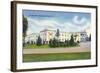 Saratoga Springs, New York - Lincoln Baths Exterior View-Lantern Press-Framed Art Print