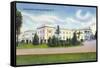 Saratoga Springs, New York - Lincoln Baths Exterior View-Lantern Press-Framed Stretched Canvas