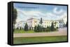 Saratoga Springs, New York - Lincoln Baths Exterior View-Lantern Press-Framed Stretched Canvas