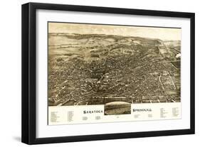 Saratoga Springs, New York - Panoramic Map-Lantern Press-Framed Premium Giclee Print