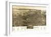 Saratoga Springs, New York - Panoramic Map-Lantern Press-Framed Premium Giclee Print