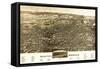 Saratoga Springs, New York - Panoramic Map-Lantern Press-Framed Stretched Canvas