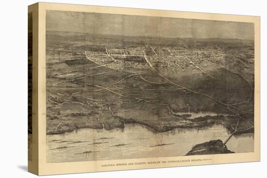 Saratoga Springs, New York - Panoramic Map-Lantern Press-Stretched Canvas