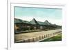 Saratoga Springs, New York - Race Course Grand Stand View-Lantern Press-Framed Premium Giclee Print