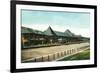 Saratoga Springs, New York - Race Course Grand Stand View-Lantern Press-Framed Premium Giclee Print