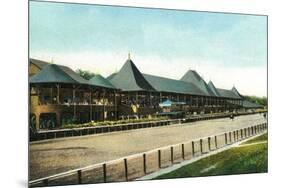 Saratoga Springs, New York - Race Course Grand Stand View-Lantern Press-Mounted Premium Giclee Print