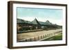 Saratoga Springs, New York - Race Course Grand Stand View-Lantern Press-Framed Art Print