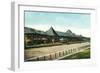 Saratoga Springs, New York - Race Course Grand Stand View-Lantern Press-Framed Art Print