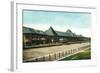 Saratoga Springs, New York - Race Course Grand Stand View-Lantern Press-Framed Art Print