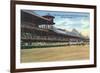 Saratoga Springs, New York - Racetrack View of Clubhouse, Band Stand-Lantern Press-Framed Art Print