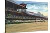 Saratoga Springs, New York - Racetrack View of Clubhouse, Band Stand-Lantern Press-Stretched Canvas