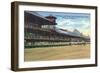 Saratoga Springs, New York - Racetrack View of Clubhouse, Band Stand-Lantern Press-Framed Art Print