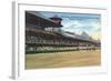 Saratoga Springs, New York - Racetrack View of Clubhouse, Band Stand-Lantern Press-Framed Art Print