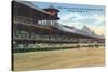 Saratoga Springs, New York - Racetrack View of Clubhouse, Band Stand-Lantern Press-Stretched Canvas