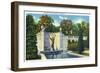 Saratoga Springs, New York - Spencer Trask Memorial Fountain View-Lantern Press-Framed Art Print