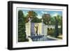 Saratoga Springs, New York - Spencer Trask Memorial Fountain View-Lantern Press-Framed Art Print