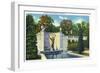 Saratoga Springs, New York - Spencer Trask Memorial Fountain View-Lantern Press-Framed Art Print