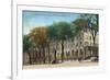 Saratoga Springs, New York - United States Hotel Exterior View-Lantern Press-Framed Premium Giclee Print