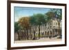 Saratoga Springs, New York - United States Hotel Exterior View-Lantern Press-Framed Premium Giclee Print